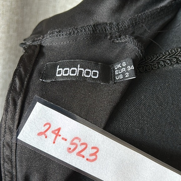 Black Open Back Boohoo Turtleneck Blouse - Picture 5 of 5